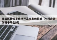 北辰区传统小程序开发哪家效果好（小程序开发哪个平台好）