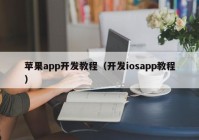 苹果app开发教程（开发iosapp教程）