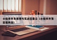 小程序开发原理与实战百度云（小程序开发 百度网盘）