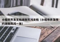小程序开发文档湖南岚鸿文档（小程序开发预约湖南岚鸿一体）