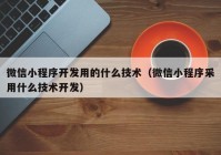 微信小程序开发用的什么技术（微信小程序采用什么技术开发）
